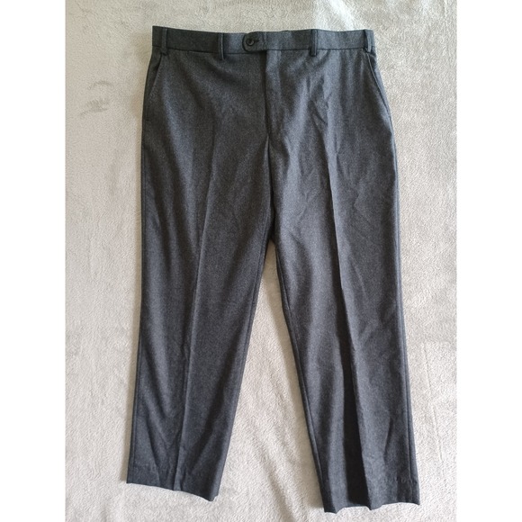 6 East Vitale Barberis Canonico Mens Charcoal Gray Wool Dress Pants Sz 40 x 28